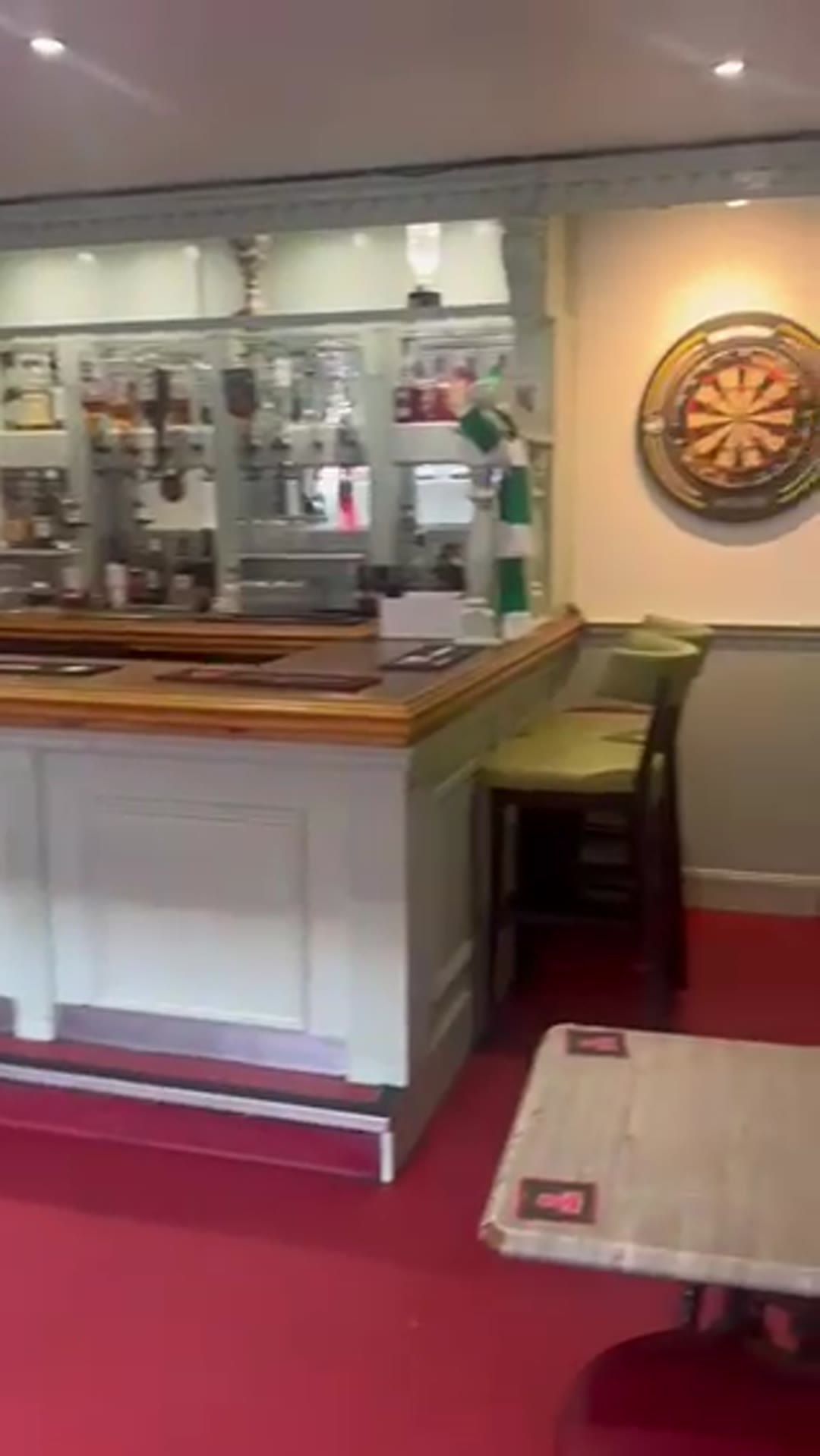 The dartboard corner at the Sheddens